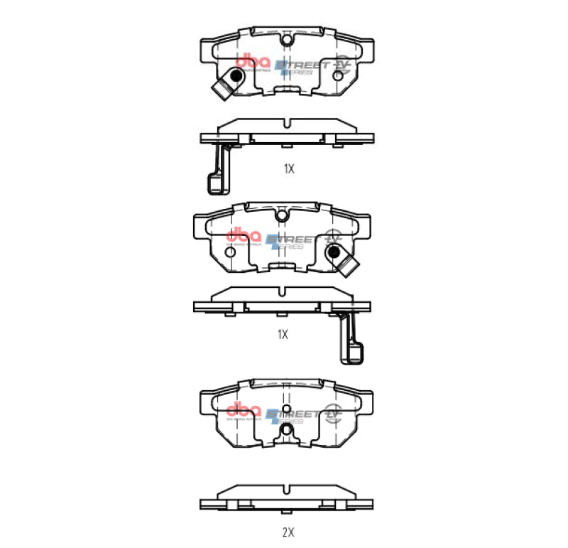 DBA 90-01 Acura Integra Rear SSEV Street Series Brake Pads