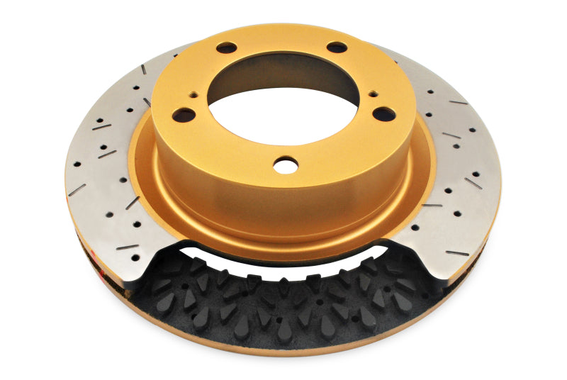 DBA 15-21 Nissan GT-R Nismo Front Left 5000 Series 2-Piece Drilled Rotor w/Black Hat