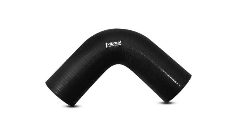 Vibrant 4 Ply Reinforced Silicone Elbow Connector - 1.25in ID x 8in Leg 90 Deg Elbow (BLACK)