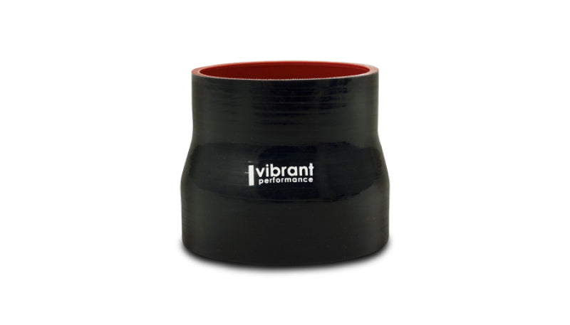 Vibrant 4 Ply Aramid Reducer Coupling 2.5in I.D. x 4in I.D. - Gloss Black