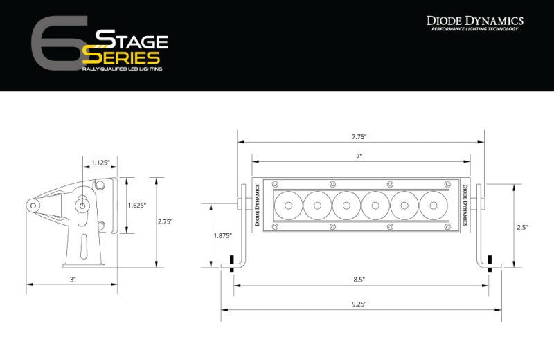 Diode Dynamics WRX 2015 SS6 LED Kit - Amber Driving