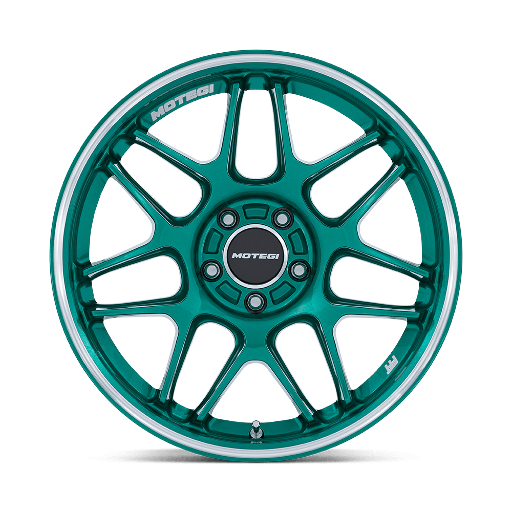 Motegi Racing MR158 Tsubaki — Hokkaido Green W/ Machined Lip — 18X10.5 +35mm — 5X112