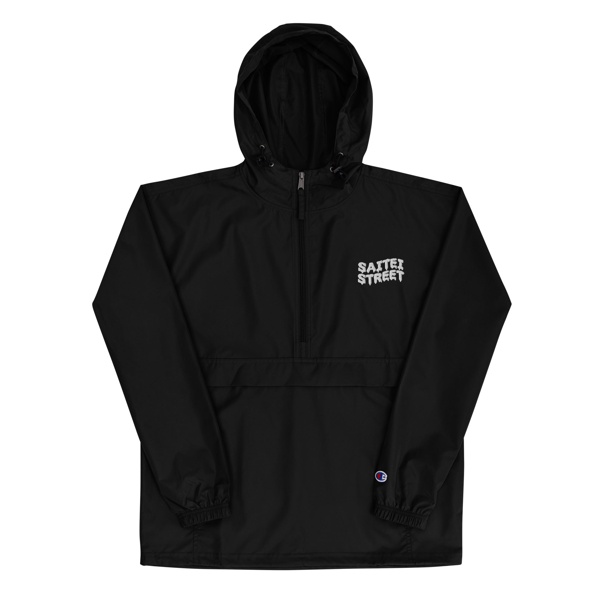 LIQUID ICON EMBROIDERED CHAMPION WINDBREAKER - BLK/WHT