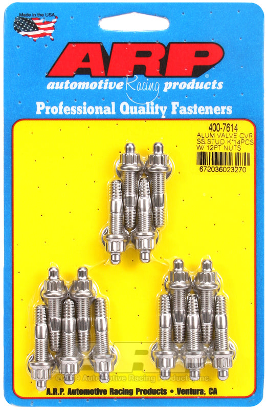 ARP Cast Alum Covers SS 12pt Valve Cover Stud Kit 14pc