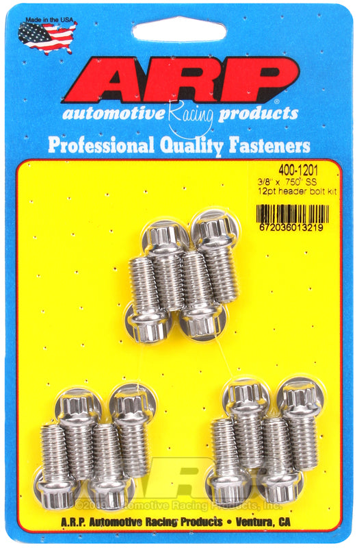ARP 3/8 x .750 SS 12pt Header Bolt Kit