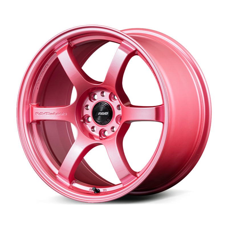 Gram Lights 57DR 18x9.5 +38 5x100 Sakura Pink Wheel (w/ Center Cap & No. 21 BK Air Valve)