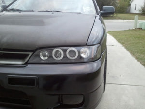 Spyder Honda Accord 98-02 1PC Projector Headlights LED Halo Amber Reflector Blk PRO-YD-HA98-AM-BK