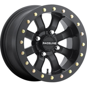Raceline A71B Mamba 14x7in / 4x137 BP / 6+1 0mm Offset / 110.18mm Bore - Satin Black Beadlock Wheel