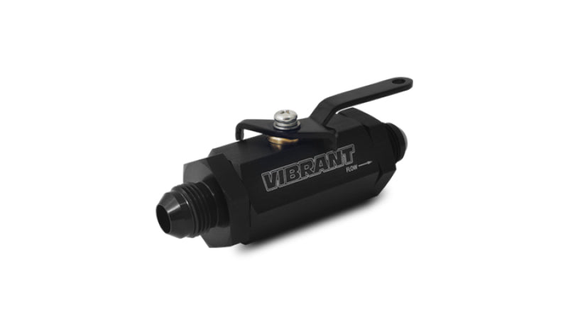 Vibrant -16AN to -16AN Male Shut Off Valve - Black