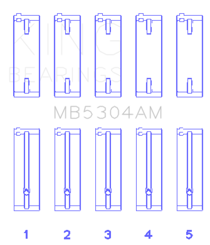 King Engine Bearings Kia/Mazda DOHC 16 Valve/SOHC 16 Valve/SOHC 8 Valve (Size STD) Main Bearing Set
