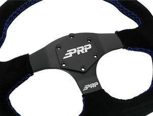 PRP Comp-R D-Shape Suede Steering Wheel - Blue