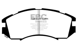 EBC 92-96 Subaru Impreza 1.8 (2WD) (13in Wheels) Greenstuff Front Brake Pads
