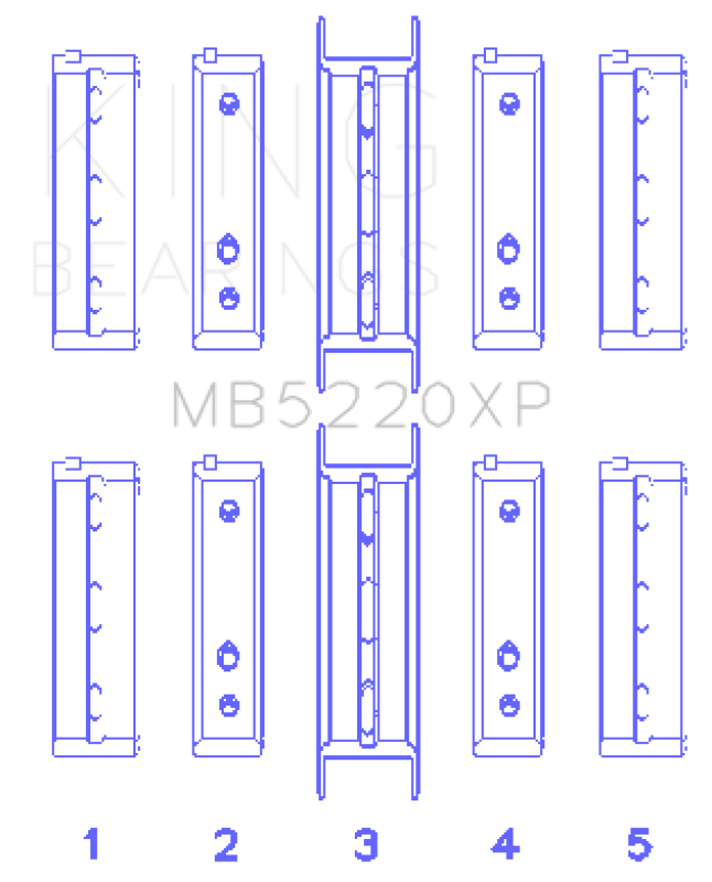 King Subaru WRX/STi EJ20 EJ22 EJ25 Flange #3 Position Performance Main Bearing Set - Size STD