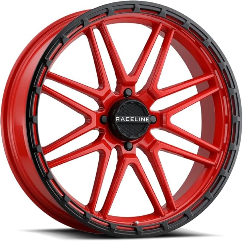 Raceline A11RB Krank-XL 18x7in / 4x156 BP / 0mm Offset / 132.5mm Bore - Red/Black Wheel