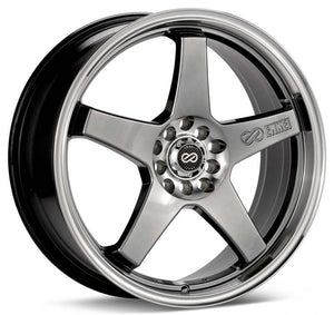 Enkei EV5 17x7 5x100/114.3 38mm Offset 72.6 Bolt Diameter Hyper Black w/ Machined Lip Wheel