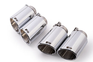 Remus Stainless Steel 102mm Angled/Angled Rolled Edge Chrome Tail Pipe Set (Quad Tips)