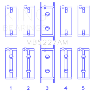 King Engine Bearings Mitsubishi 4G63/4G63T (92) (Size +0.50mm) Main Bearing Set