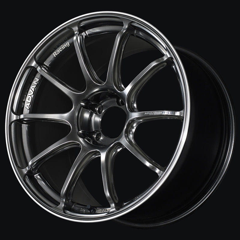 Advan RSIII 19X8.5 +35 5x120 Racing Hyper Black and Ring Wheel