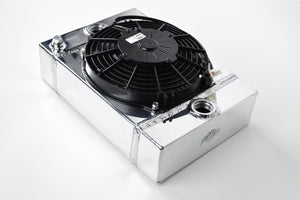 CSF Universal Drag Race / Tuck Radiator w/9in Spal Fan - 10.5in H x 10in L x 3.6in W