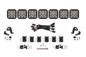Diode Dynamics SS5 Sport Universal CrossLink 7-Pod Lightbar - White Driving