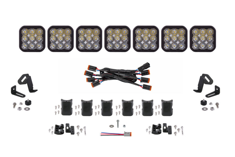 Diode Dynamics SS5 Sport Universal CrossLink 7-Pod Lightbar - White Driving