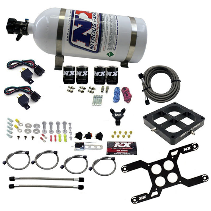 Nitrous Express Dryquad Stage Billet Crossbar Plate System 100-2000hp (4500 Flange) w/10lb Bottle