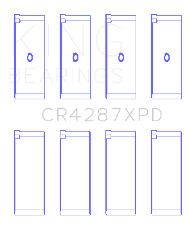 King Honda B18C1/B18C5 16V (Size 0.25mm - Predoweled for Alum Rods) Performance Rod Bearing Set