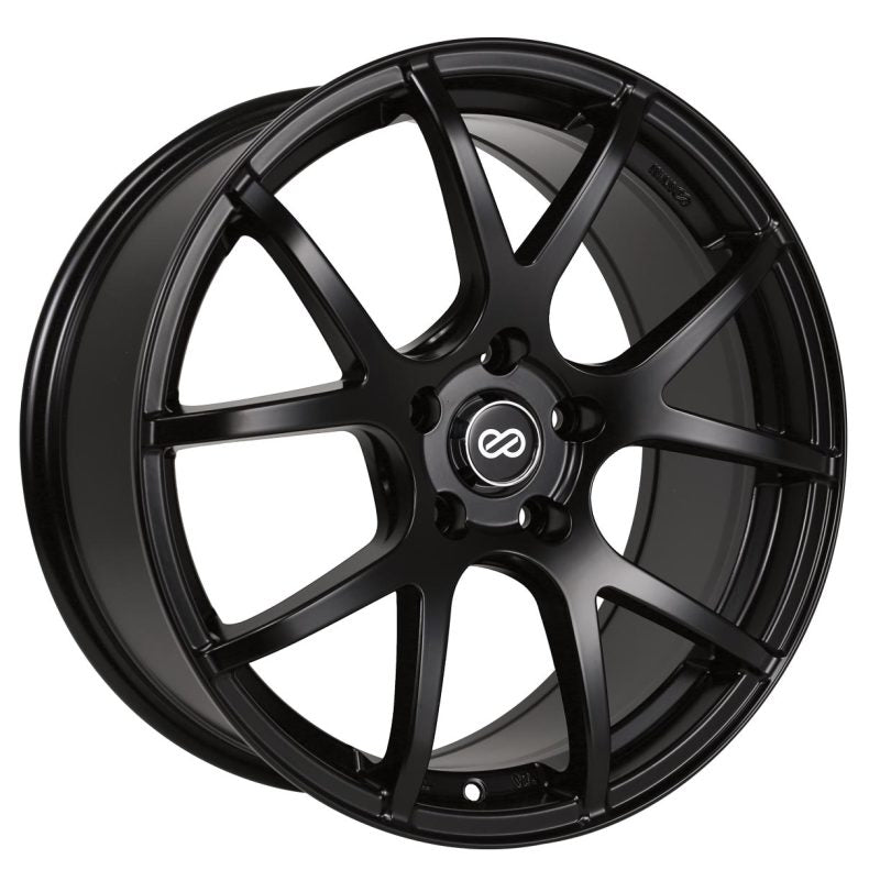 Enkei M52 18x8 32mm Offset 5x120 Bolt Pattern 72.6mm Bore Dia Matte Black Wheel