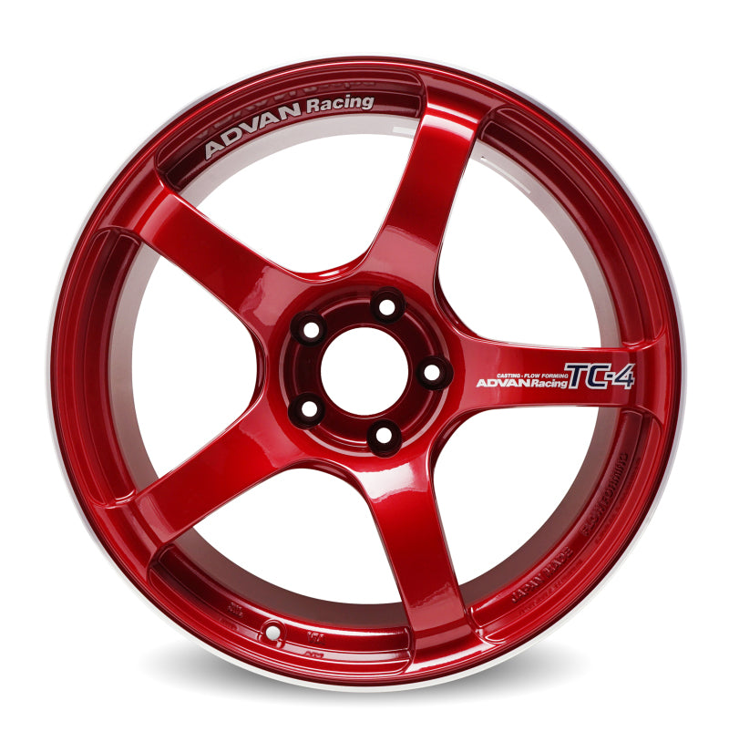 Advan TC4 18x9.5 +12 5x114.3 Racing Candy Red and Ring Wheel