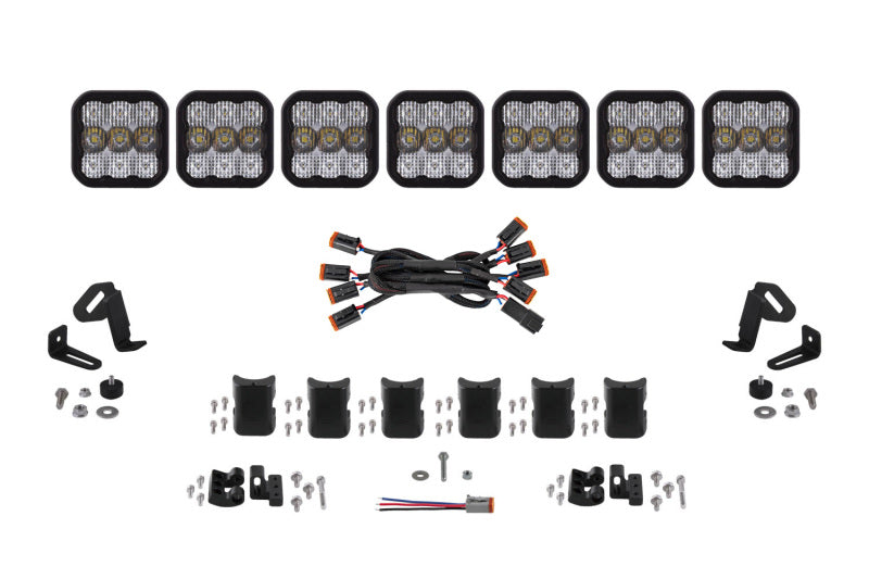 Diode Dynamics SS5 Pro Universal CrossLink 7-Pod Lightbar - White Combo