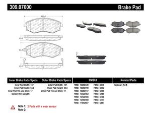 StopTech Performance 89-1/94 Nissan 240SX (w/ABS) 92-01/05-06 Hyundai Elantra Front Brake Pads