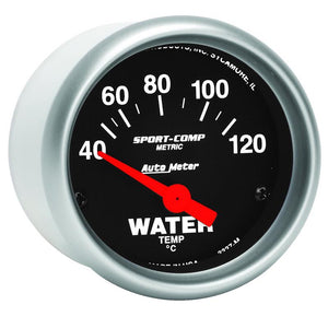 Autometer Sport-Comp 52mm 40-120 Degree Short Sweep Electronic Water Temperature Gauge