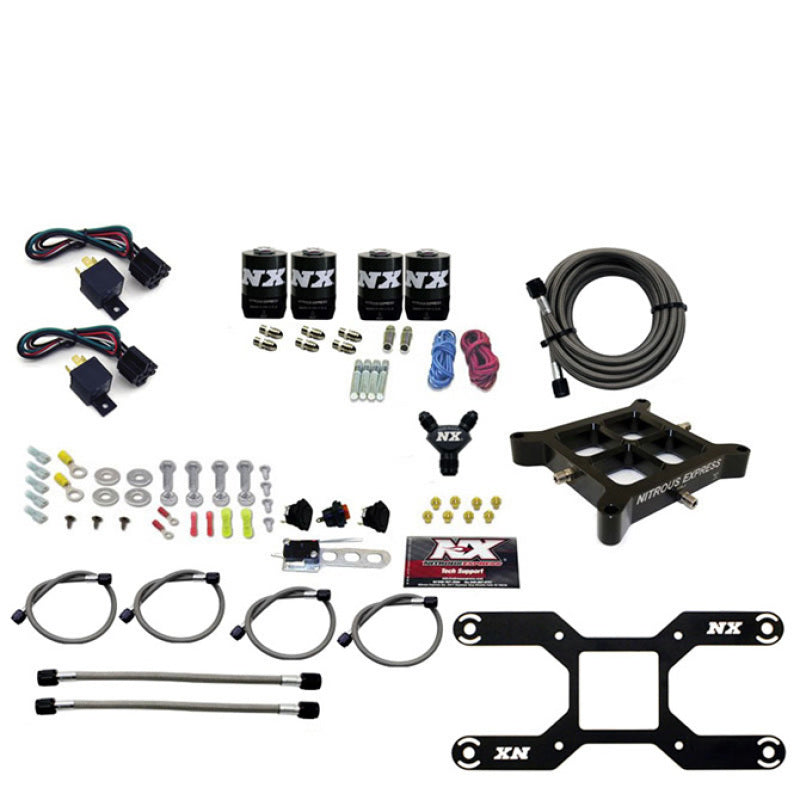 Nitrous Express Dry Quad Stage Billet Crossbar Plate System 100-2000hp (4150 Flange) w/o Bottle