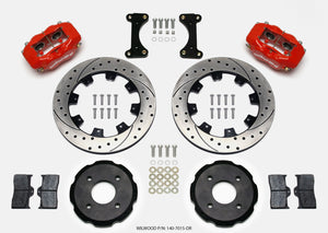 Wilwood Forged Dynalite Front Hat Kit 12.19in Drilled Red 2002 Mitsubishi Lancer