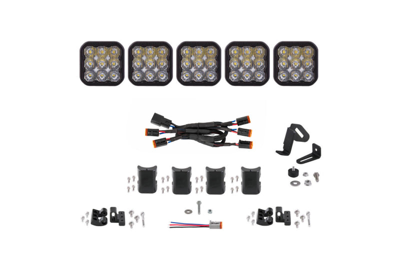 Diode Dynamics SS5 Sport Universal CrossLink 5-Pod Lightbar - White Driving