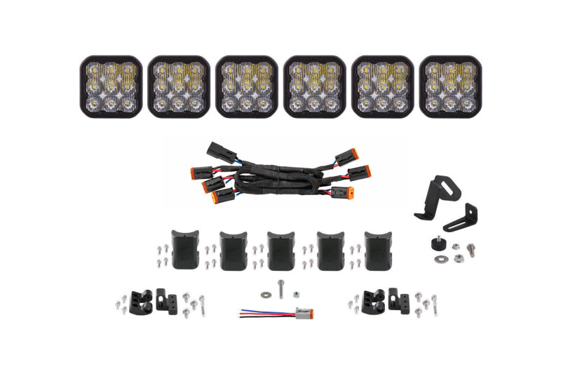 Diode Dynamics SS5 Sport Universal CrossLink 6-Pod Lightbar - White Driving