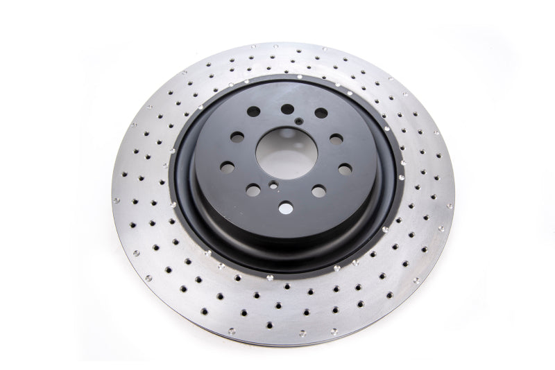 DBA 04-17 Subaru WRX STi Front Crossdrilled/Dimpled 4000 XD Series Rotor