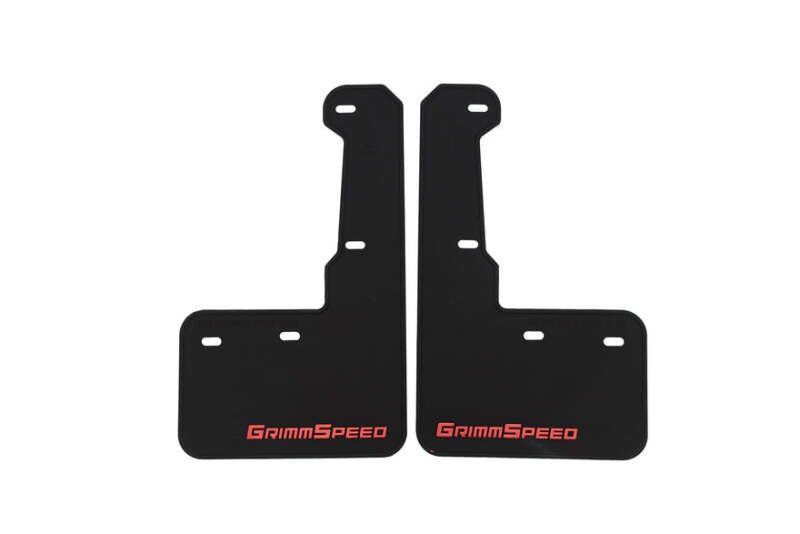 Grimmspeed 15-21 Subaru WRX/STI Mudflaps - Black w/ Red Lettering