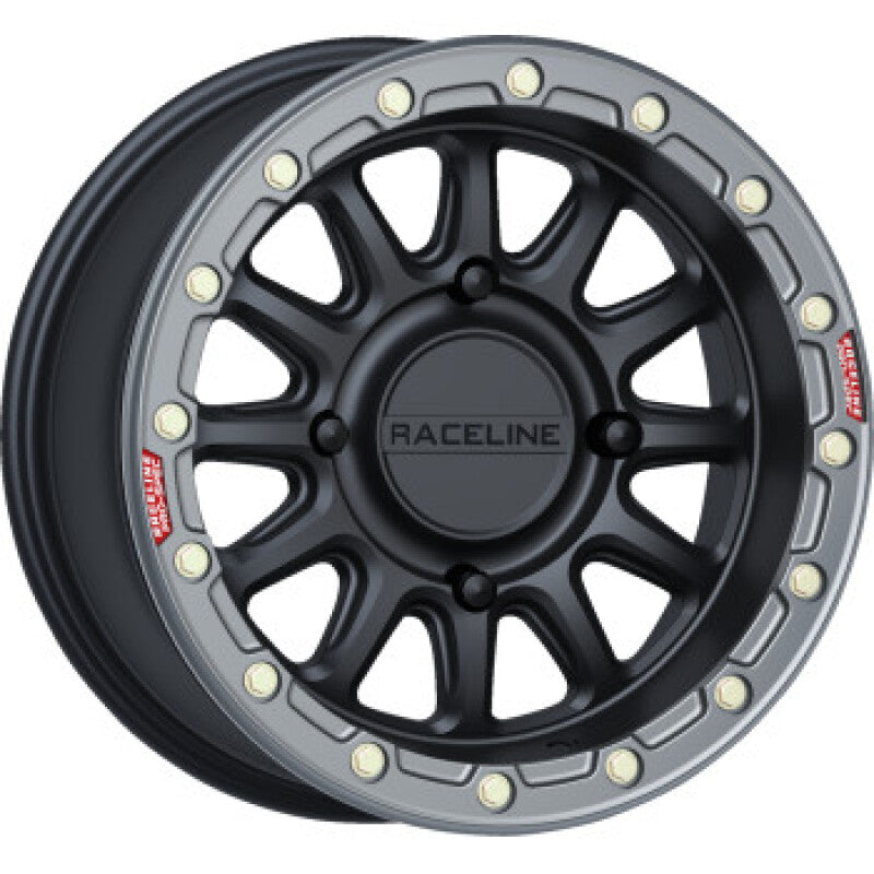 Raceline A14BG Alpha 15x7in/4x156 BP/10mm Offset/132.5mm Bore - Black & Gunmetal Ring Beadlock Wheel