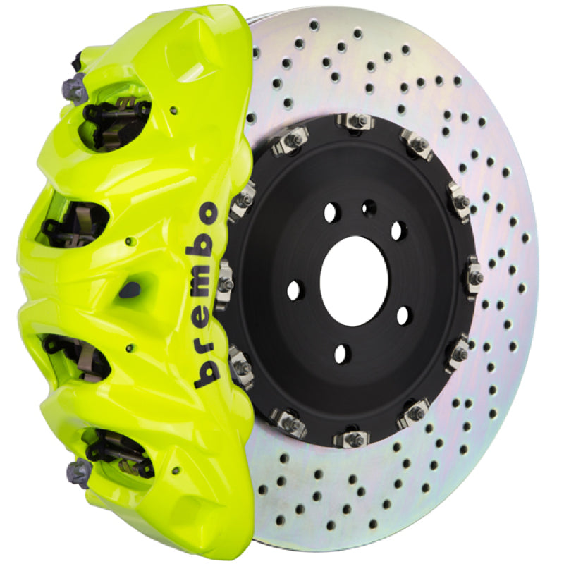 Brembo 25+ BMW X3 M50 xDrive (G45) Front GT BBK 8 Piston Cast 412x38 2pc Rotor Drilled- Fluo. Yellow