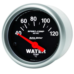 Autometer Sport-Comp 52mm 40-120 Degree Short Sweep Electronic Water Temperature Gauge