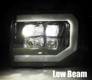 AlphaRex 07-13 GMC 1500HD NOVA LED Proj Headlight Plank Style Gloss Blk w/Activ Light/Seq Signal/DRL