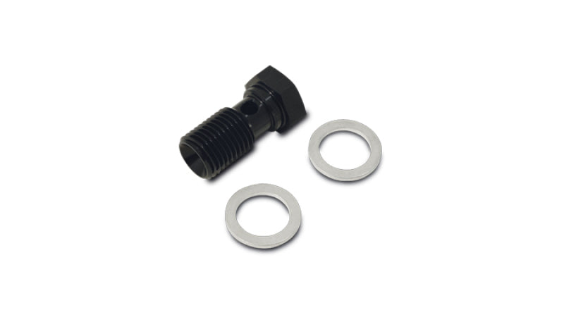 Vibrant Aluminum Banjo Bolt w/ 2 Washers (M12x1.5 20mm LG) - Anodized Black