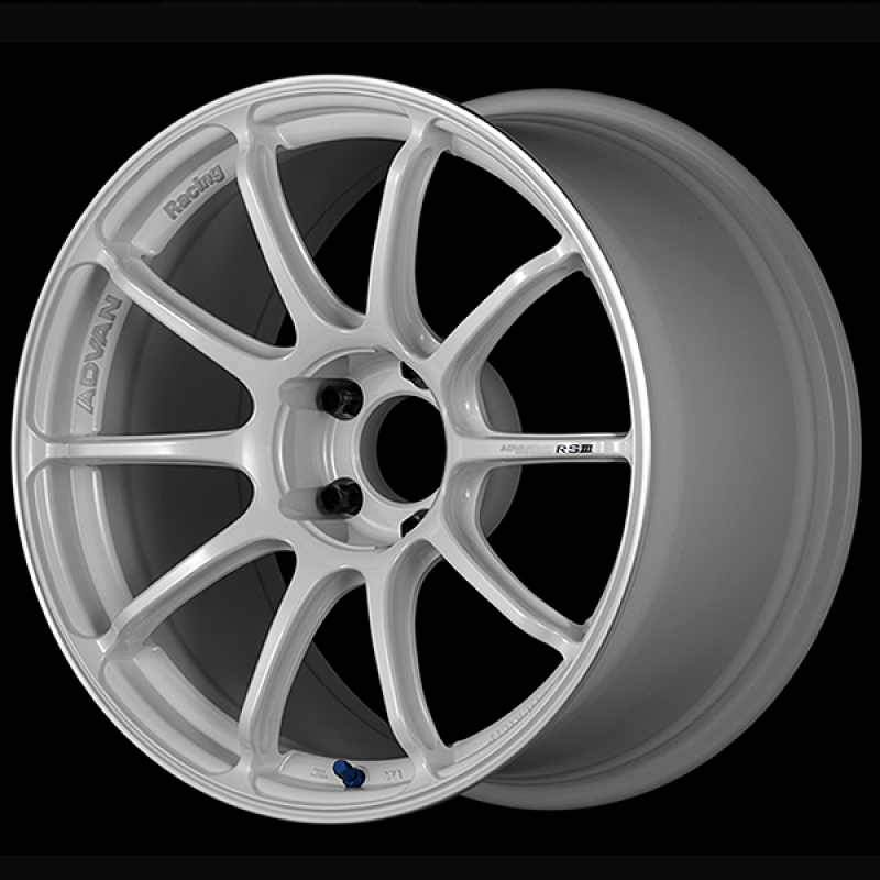 Advan RSIII 18x9.5 / +45 Offset / 5x120 / 72.5mm Bore / Racing White Metallic and Ring