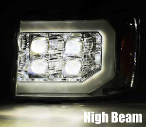 AlphaRex 07-14 GMC 2500HD NOVA LED Proj Headlight Plank Style Matte Blk w/Activ Light/Seq Signal/DRL