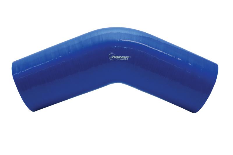 Vibrant 4 Ply Reinforced Silicone Elbow Connector - 1.25in ID x 8in Leg 45 Deg Elbow (BLACK)