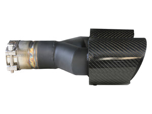 aFe Takeda 2.5in 304 Stainless Steel Clamp-on Exhaust Tip Passenger Side 2.5in Inlet 4inDual-Carbon