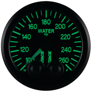 Autometer Stack Pro Control 52mm 100-260 deg F Water Temp Gauge - Black (1/8in NPTF Male)