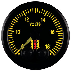 Autometer Stack 52mm 8-18V Pro-Control Battery Voltage Gauge -Black