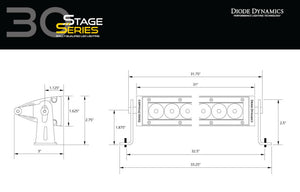Diode Dynamics 30 In LED Light Bar Single Row Straight - Amber Combo Each Stage Series